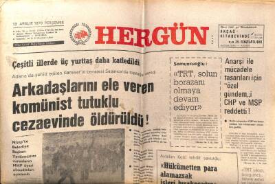 Hergün Gazetesi 13 Aralık 1979 - TRT Solun Borazanı Olmaya Devam Ediyor GZ103664 - 2