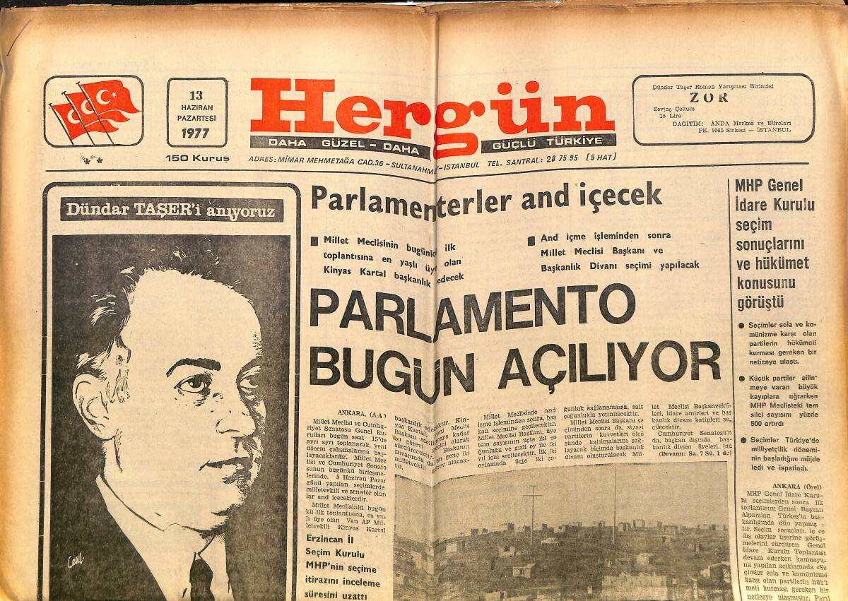 Hergün Gazetesi 13 Haziran 1977 - Pele Ve Beckenbaueri Amerika'nın Maskarası Oldu - Trabzonspor Cumhurbaşkanlığı Kupasını Aldı GZ151754 - 1