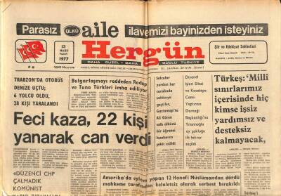 Hergün Gazetesi 13 Mart 1977 - Tekelin Politikası Kaçakçılığı Teşvik Ediyor GZ90219 - 1
