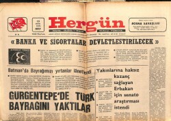 Hergün Gazetesi 13 Mayıs 1977 - Gürgentepede Türk Bayrağını Yaktılar GZ103671 - 1