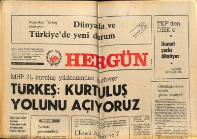 Hergün Gazetesi 13 Şubat 1980 - Ülkücü Aksoy Ve 7 Arkadaşı Beraat Etti GZ87314 - 1