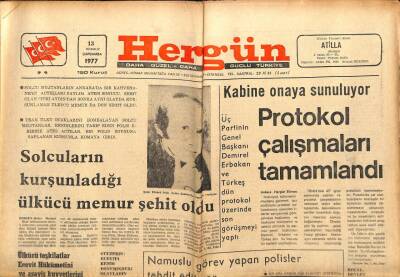 Hergün Gazetesi 13 Temmuz 1977 - Solcuların Kurşunladığı Ülkücü Memur Şehit Oldu GZ66324 - 2