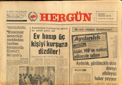 Hergün Gazetesi 14 Mayıs 1980 - DİSK , Greve Soktuğu İşçilere 70 Günde Sadece 1500 Lira Verdi GZ87662 - 1