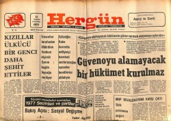 Hergün Gazetesi 15 Haziran 1977 - Kızıllar Ülkücü Bir Genci Daha Şehit Ettiler GZ69010 - 2