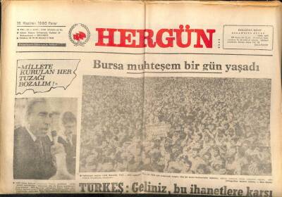 Hergün Gazetesi 15 Haziran 1980 - Alparslan Türkeş,Millete Kurulan Tuzakları Bozalım GZ66458 - 2