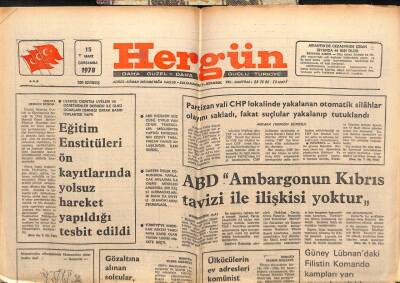 Hergün Gazetesi 15 Mart 1978 - ABD Ambargonun Kıbrıs Tavizi İle İlişkisi Yoktur GZ103679 - 1