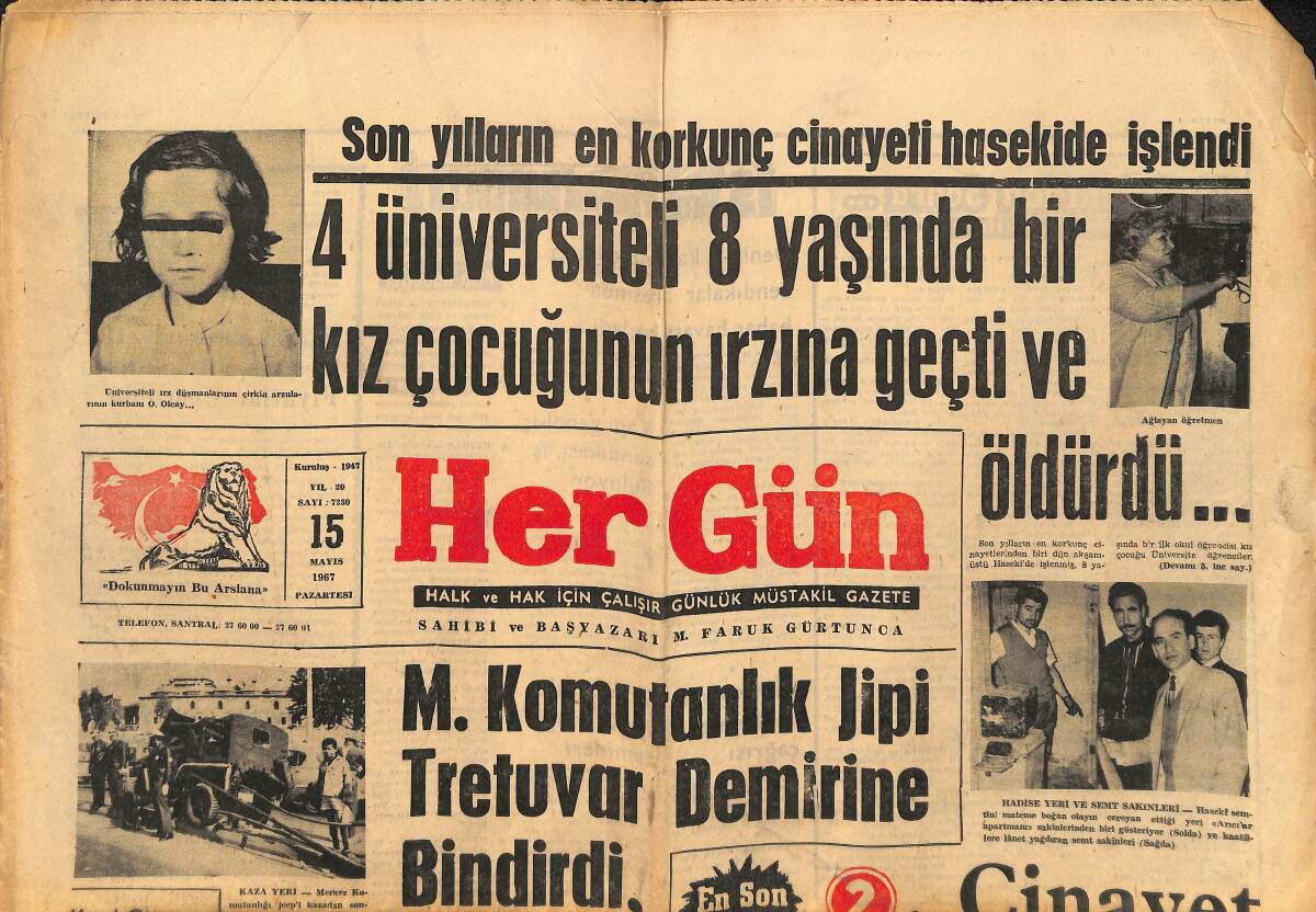 Hergün Gazetesi 15 Mayıs 1967 - Amerika Papandreu'ya Kürsü Teklif Etti - Turizm Bakanı Edirne'den Geldi GZ149187 - 1
