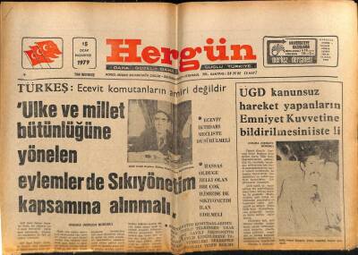 Hergün Gazetesi 15 Ocak 1979 - Mehmetçik Ekspresinin 7 Yolcu Vagonu Raydan Çıktı GZ77536 - 1