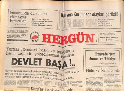 Hergün Gazetesi 15 Şubat 1980 - Karsta Bankalar Yakıldı GZ72308 - 1