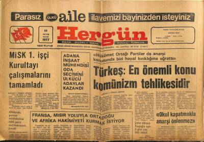 Hergün Gazetesi 16 Ocak 1977 - Fransa , Mısır Yoluyla Ortadoğu Ve Afrika Hakimiyeti Kurmak İstiyor GZ87271 - 1