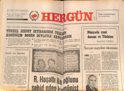 Hergün Gazetesi 16 Şubat 1980 - Türkeş Ecevit İktidarında Yeşeren Komünizm Bugün Devletle Kavgadadır GZ72307 - 2