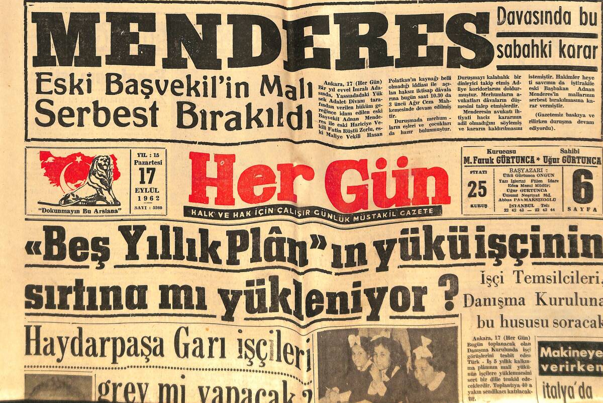 Hergün Gazetesi 17 Eylül 1962 - Şampiyon Galatasaray Dinamoyu Ezerek Yendi İkinci Tura Hak Kazandı GZ149064 - 1