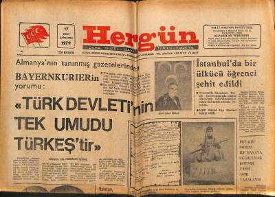 Hergün Gazetesi 17 Ocak 1979 - İran Şahı Rıza Pehlevi Dün Ülkesini Terketti... GZ77535 - 1