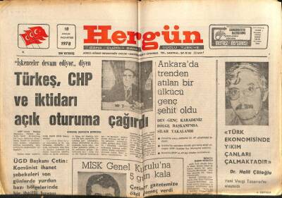 Hergün Gazetesi 18 Aralık 1978 - Türkeş CHP Ve İktidarı Açık Oturuma Çağırdı GZ66359 - 1