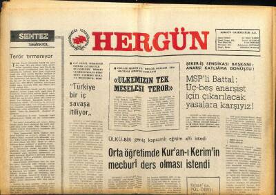 Hergün Gazetesi 18 Aralık 1979 - Sol, Devlet Üzerine Pazarlık Yapıyor GZ104038 - 1
