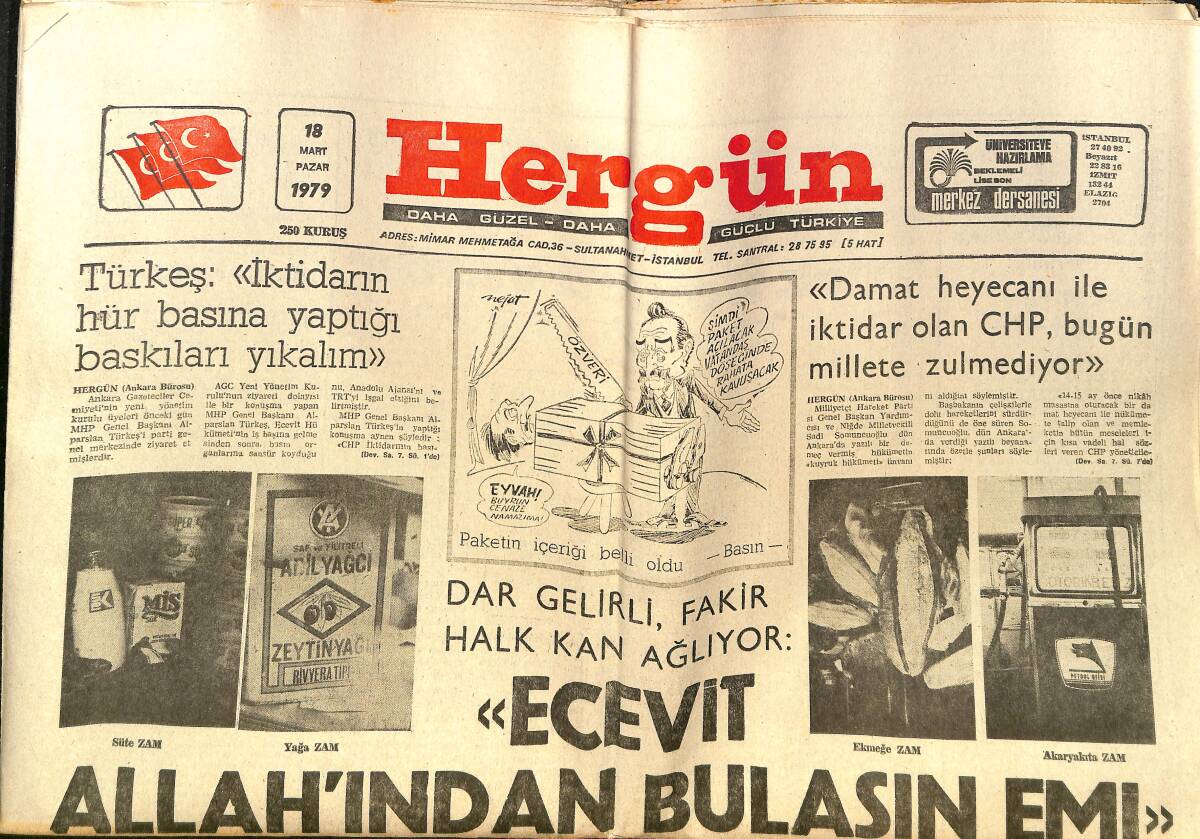 Hergün Gazetesi 18 Mart 1979 - Damat Heyecanı İle İktidar Olan CHP, Bugün Millete Zulmediyor - Prenses Anne Dünyanın En Kötü Giyinen Kadınlarından GZ151716 - 1