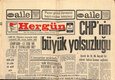 Hergün Gazetesi 19 Mart 1976 - ABD Deniz Hukuku Anlaşmasına Karşı Tedbir Alacak - CHPnin Büyük Yolsuzluğu GZ118185 - 1