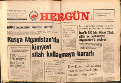 Hergün Gazetesi 19 Ocak 1980 - Rusya Afganistanda Kimyevi Silah Kullanmaya Kararlı GZ103741 - 1