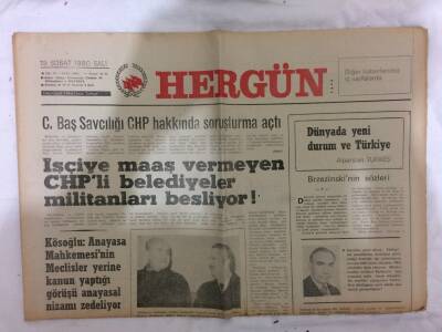 Hergün Gazetesi 19 Şubat 1980 - İsyan Eden Afganlı Askerler 35 Rusu Öldürdü GZ73052 - 1