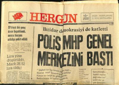 Hergün Gazetesi 19 Temmuz 1979 - Polis MHP Genel Merkezini Bastı GZ104059 - 1