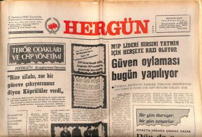 Hergün Gazetesi 2 Temmuz 1980 - MSP Lideri Hırsını Tatmin İçin Herşeye Razı Oluyor GZ72449 - 1