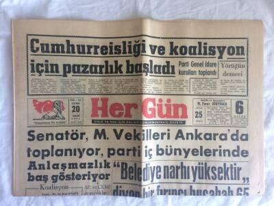 Hergün Gazetesi 20 Ekim 1961 - Günaltayın Cenazesi Ankaraya Gönderildi GZ73380 - 1
