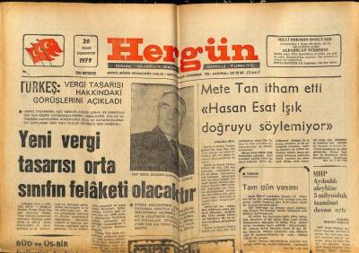 Hergün Gazetesi 20 Ocak 1979 - Türkeş , Anayasa Mahkemesinin Bombalanması Olayını Kınadı GZ87256 - 1