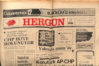 Hergün Gazetesi 21 Ekim 1979 - CHP İkiye Bölünüyor GZ103642 - 2