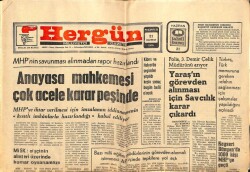 Hergün Gazetesi 21 Haziran 1976 - Anayasa Mahkemesi Çok Acele Karar Peşinde GZ66320 - 1
