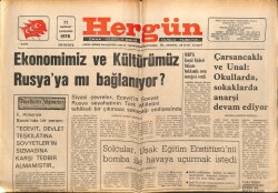 Hergün Gazetesi 21 Haziran 1978 - Ekonomimiz Ve Kültürümüz Rusyaya Mı Bağlanıyor? GZ66323 - 1