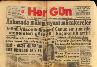 Hergün Gazetesi 22 Ocak 1948 - Barem Kanununda Değişiklik Yapılıyor - Ankarada Mühim Siyasi Müzakereler GZ93391 - 1