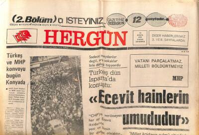 Hergün Gazetesi 23 Eylül 1979 - Komünistler MHP Konvoyuna Saldırdılar GZ69018 - 1