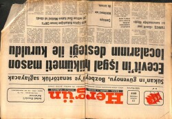 Hergün Gazetesi 23 Haziran 1977 - Ecevitin İşgal Hükümeti Mason Localarının Desteğiyle Kuruldu GZ103708 - 1
