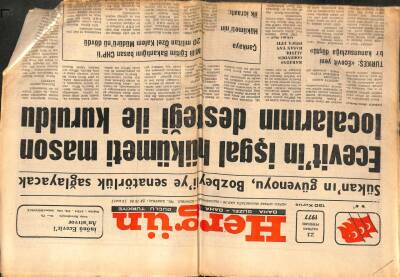 Hergün Gazetesi 23 Haziran 1977 - Ecevitin İşgal Hükümeti Mason Localarının Desteğiyle Kuruldu GZ103708 - 1