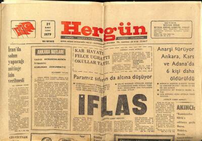 Hergün Gazetesi 23 Şubat 1979 - İranda Solun Yapacağı Mitinge İzin Verilmedi GZ82515 - 1