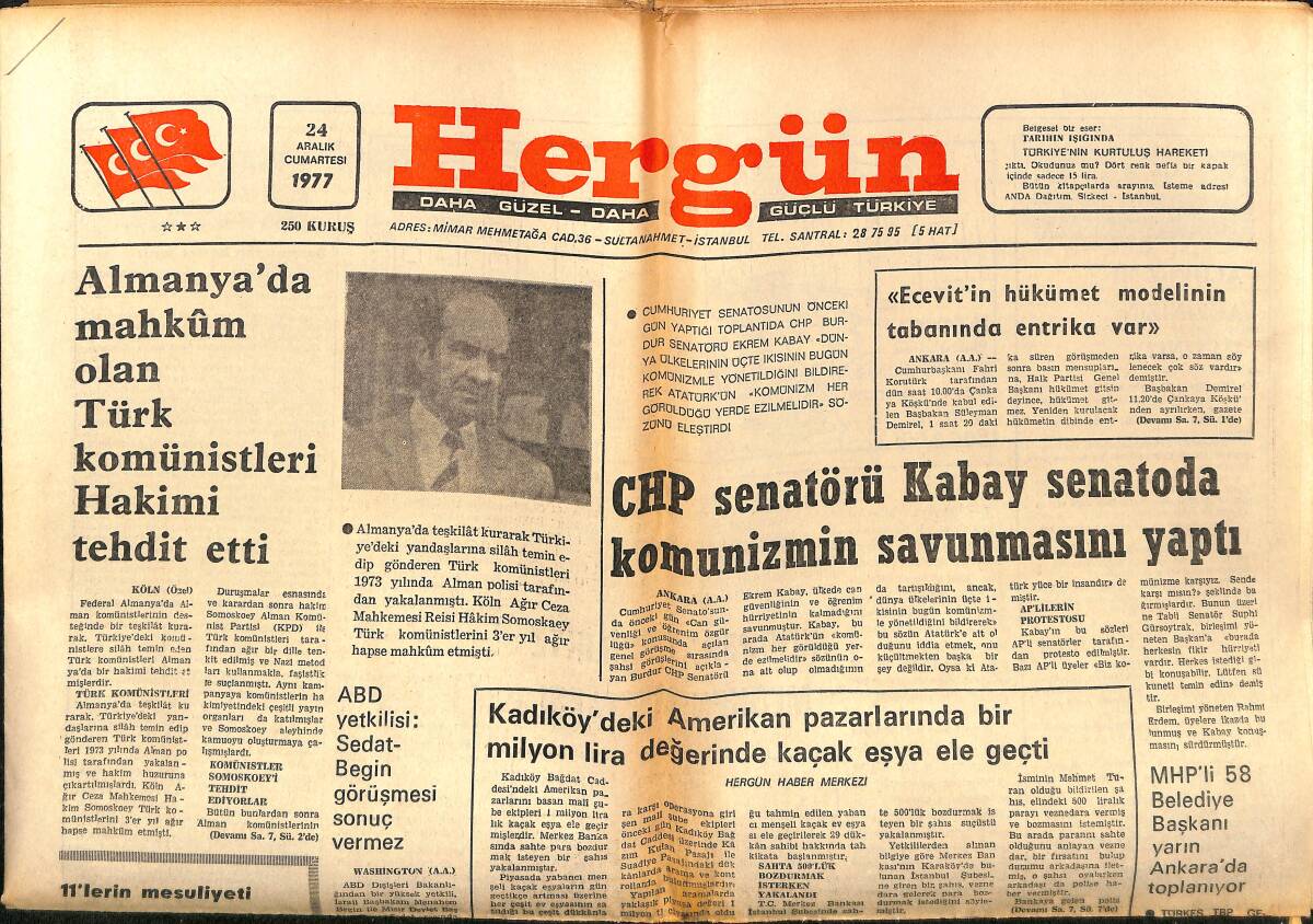 Hergün Gazetesi 24 Aralık 1977 - Galatasaray'ın Şeytan Üçgeni - Şenol: Çocukluğumda Her Trabzonlu Gibi Galatasaray'ı Tutuyordum GZ151762 - 1