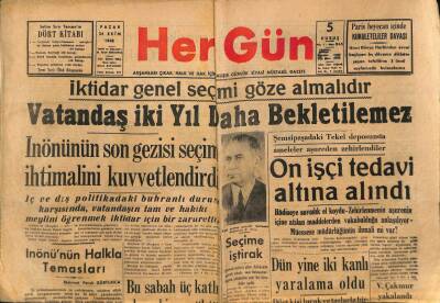 Hergün Gazetesi 24 Ekim 1948 - İnönünün Son Gezisi Seçim İhtimalini Kuvvetlendirdi GZ93386 - 1