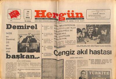 Hergün Gazetesi 24 Ekim 1978 - Demirel Başkan GZ66335 - 1