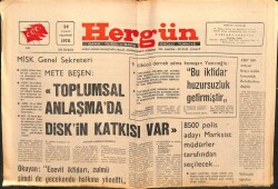 Hergün Gazetesi 24 Temmuz 1978 - Mete BeşenTolumsal Anlaşmada Diskin Katkısı Var GZ103702 - 1