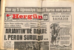 Hergün Gazetesi 25 Mart 1976 - Arjantinde Darbe İ. Peron Sürüldü GZ66322 - 1