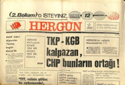 Hergün Gazetesi 26 Eylül 1979 - TKP-KGB Kalpazan CHP Bunların Ortağı GZ104018 - 1