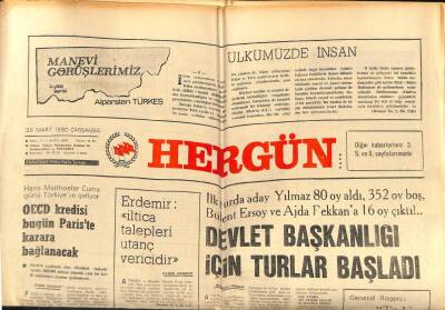 Hergün Gazetesi 26 Mart 1980 - OECD Kredisi Bugün Pariste Karara Bağlanacak GZ80993 - 1