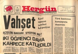 Hergün Gazetesi 26 Ocak 1977 - Kızıl Cinayet Çeteleri Kol Geziyor GZ72469 - 1