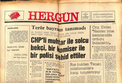 Hergün Gazetesi 27 Ağustos 1979 - CHPli Muhtar İle Solcu Bekçi Bir Polisi Şehit Ettiler GZ66452 - 2