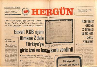 Hergün Gazetesi 27 Şubat 1980 - CHPnin Almanya Dosyası GZ103772 - 1