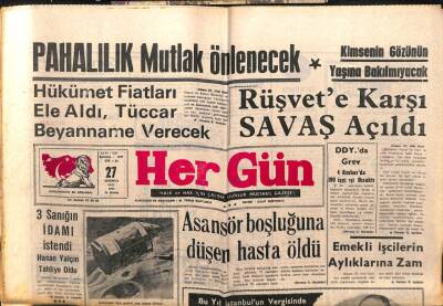 Hergün Gazetesi 27 Temmuz 1971 - Rüşvete Karşı Savaş Açıldı GZ103742 - 2