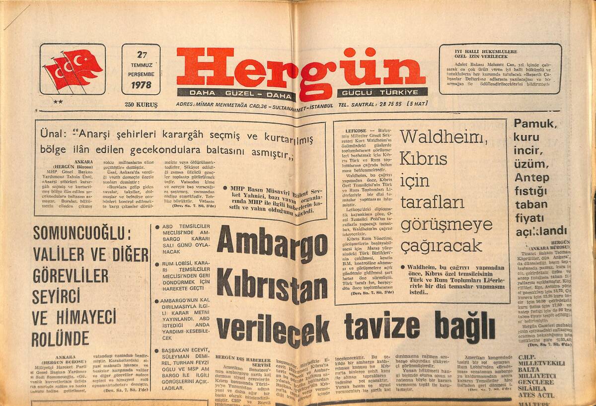 Hergün Gazetesi 27 Temmuz 1978 - Galatasaray'a Uludağ Havası Yaradı - CHP'li Muhtar Devrimci İmam İstiyor GZ151690 - 1