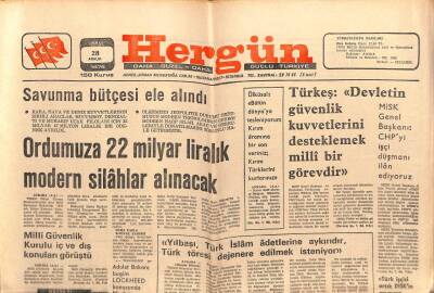 Hergün Gazetesi 28 Aralık 1976 - Ordumuza 22 Milyarlık Modern Silah Alınacak GZ103760 - 1