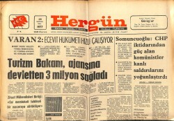 Hergün Gazetesi 28 Haziran 1977 - Turizm Bakanı,Ajansına Devletten 3 Milyon Sağladı GZ66305 - 1