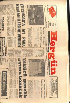 Hergün Gazetesi 28 Ocak 1979 - Ülkücü Gençlik Oyunu Bozacak GZ103599 - 2